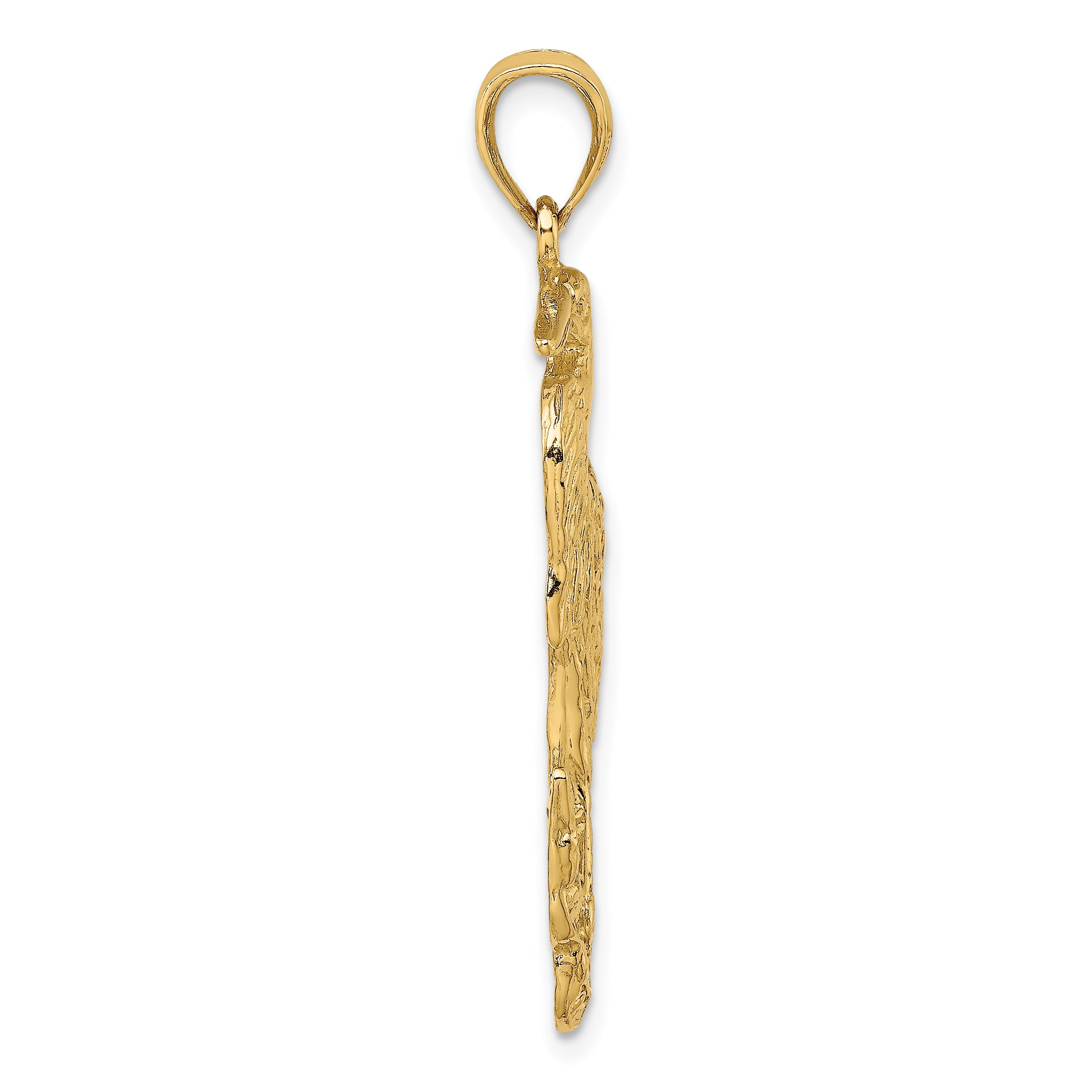 14K Textured Standing Egret Bird Charm Secondary image