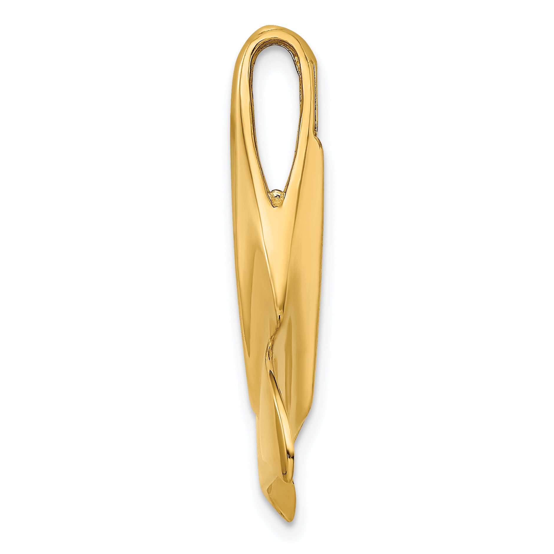 14K 3-D Polished W/ Hidden Bail Whale Tail Charm Secondary image