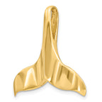 14K 3-D Polished W/ Hidden Bail Whale Tail Charm