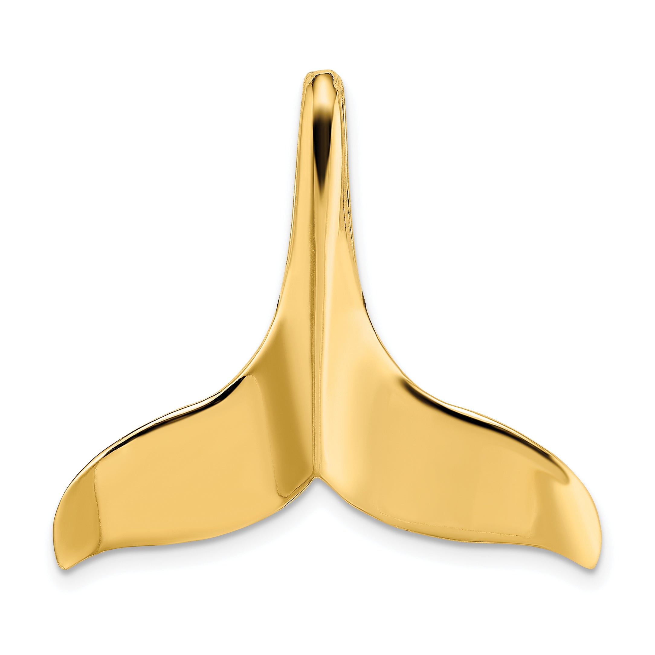 14K 3-D Polished W/ Hidden Bail Whale Tail Charm Main image