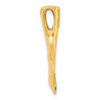 14K 3-D Polished Whale Tail Charm
