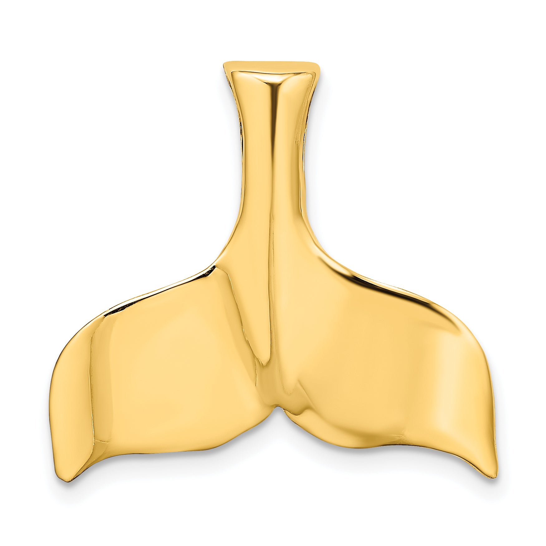 14K 3-D Polished Whale Tail Charm Main image