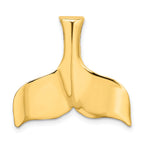 14K 3-D Polished Whale Tail Charm