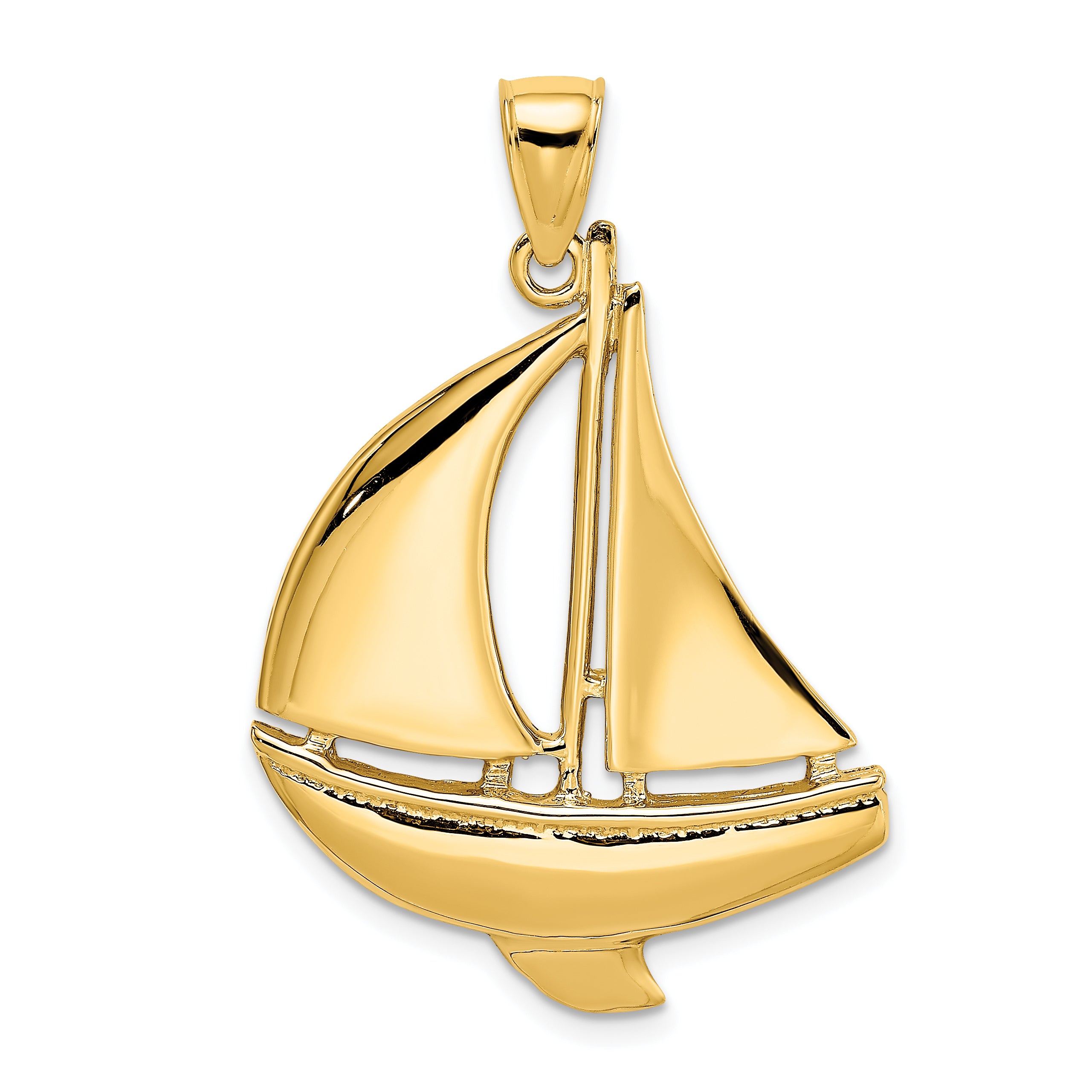 14K 2-D Polished Sailboat Charm Main image