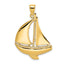 14K 2-D Polished Sailboat Charm