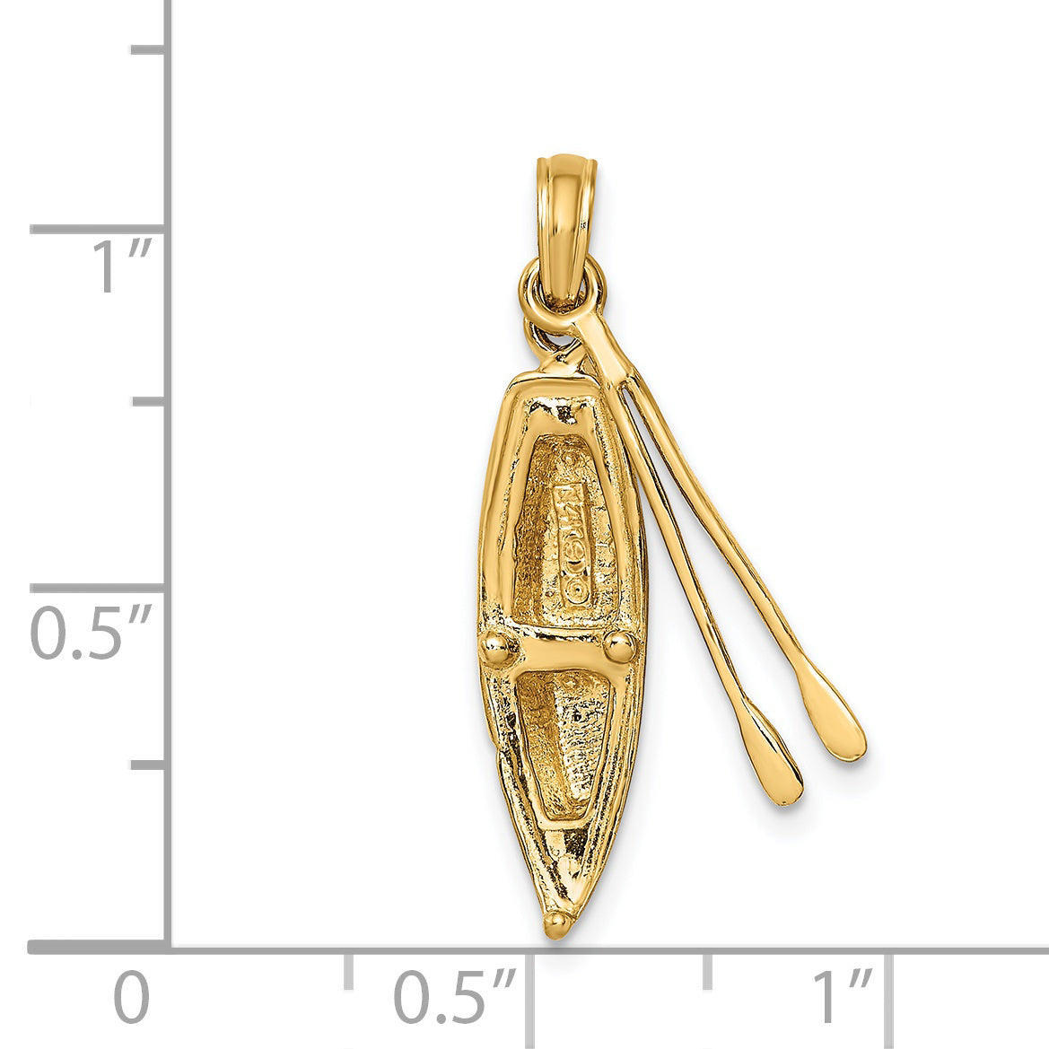 14K 3-D Boat W/Dangling Oars Charm