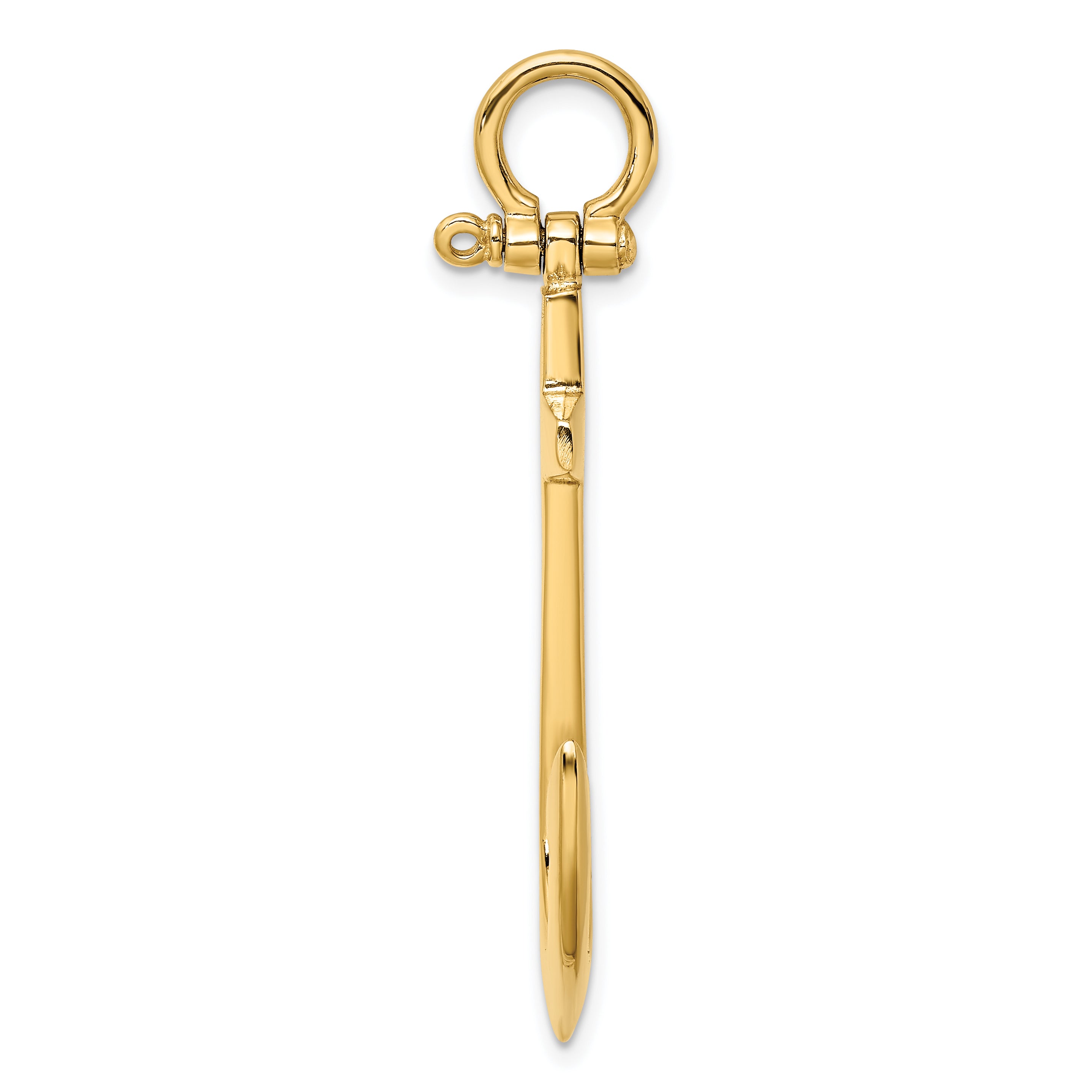 14K 3-D Polished Large Anchor Charm Secondary image