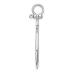 14K White Gold 3-D Polished Large Anchor Charm