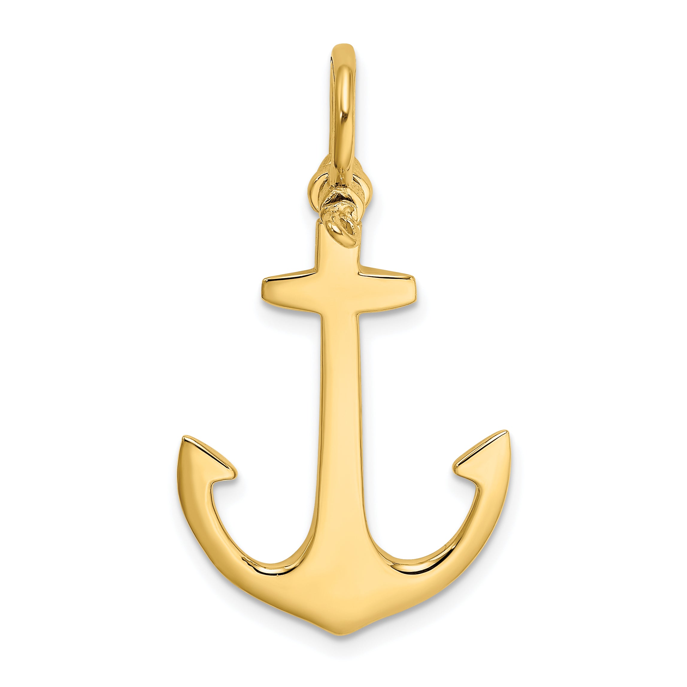 14K 3-D Polished Anchor Charm Main image