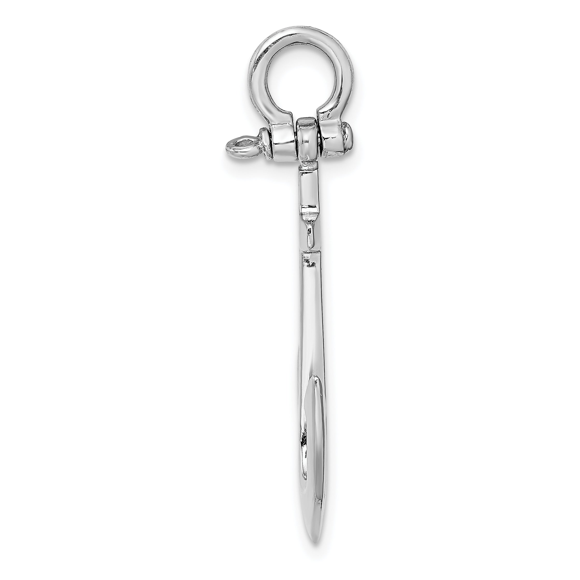 14K White Gold Polished 3-D Anchor Charm Secondary image