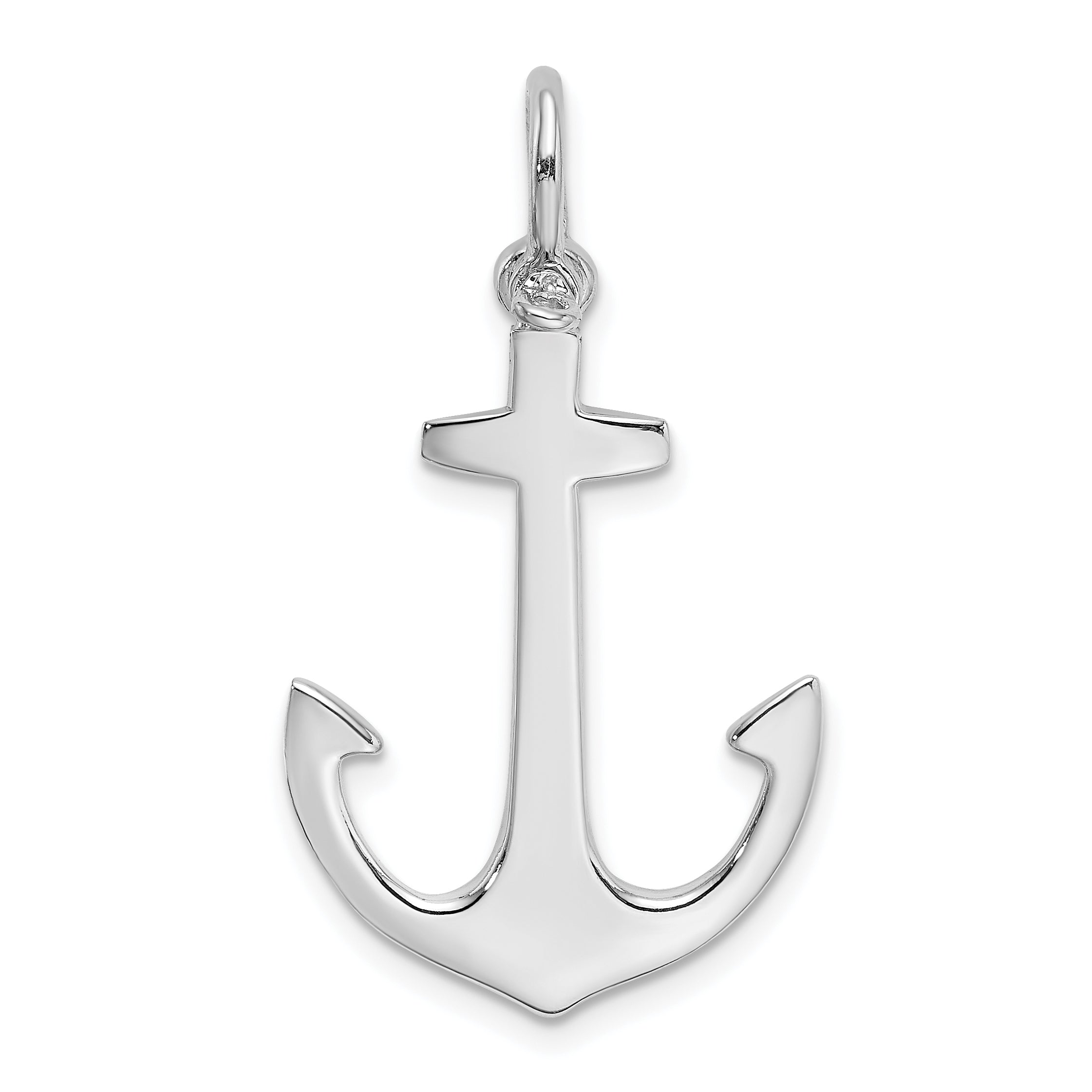 14K White Gold Polished 3-D Anchor Charm Main image