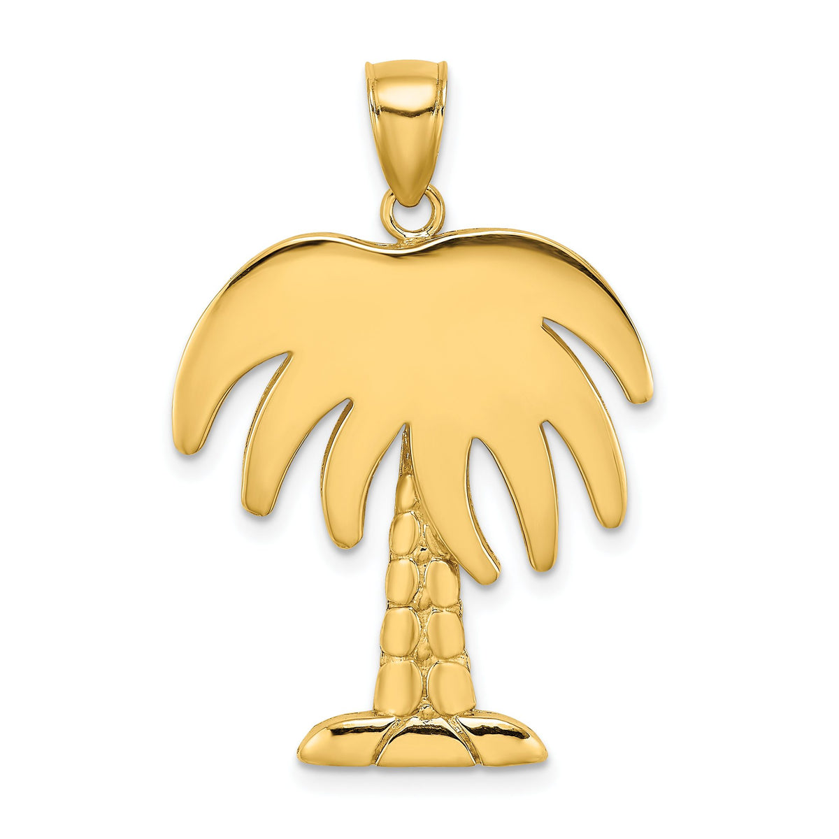 Large Charleston Palm Tree Charm in 14K Yellow Gold, 33mm - Sophia Jewelers Main image