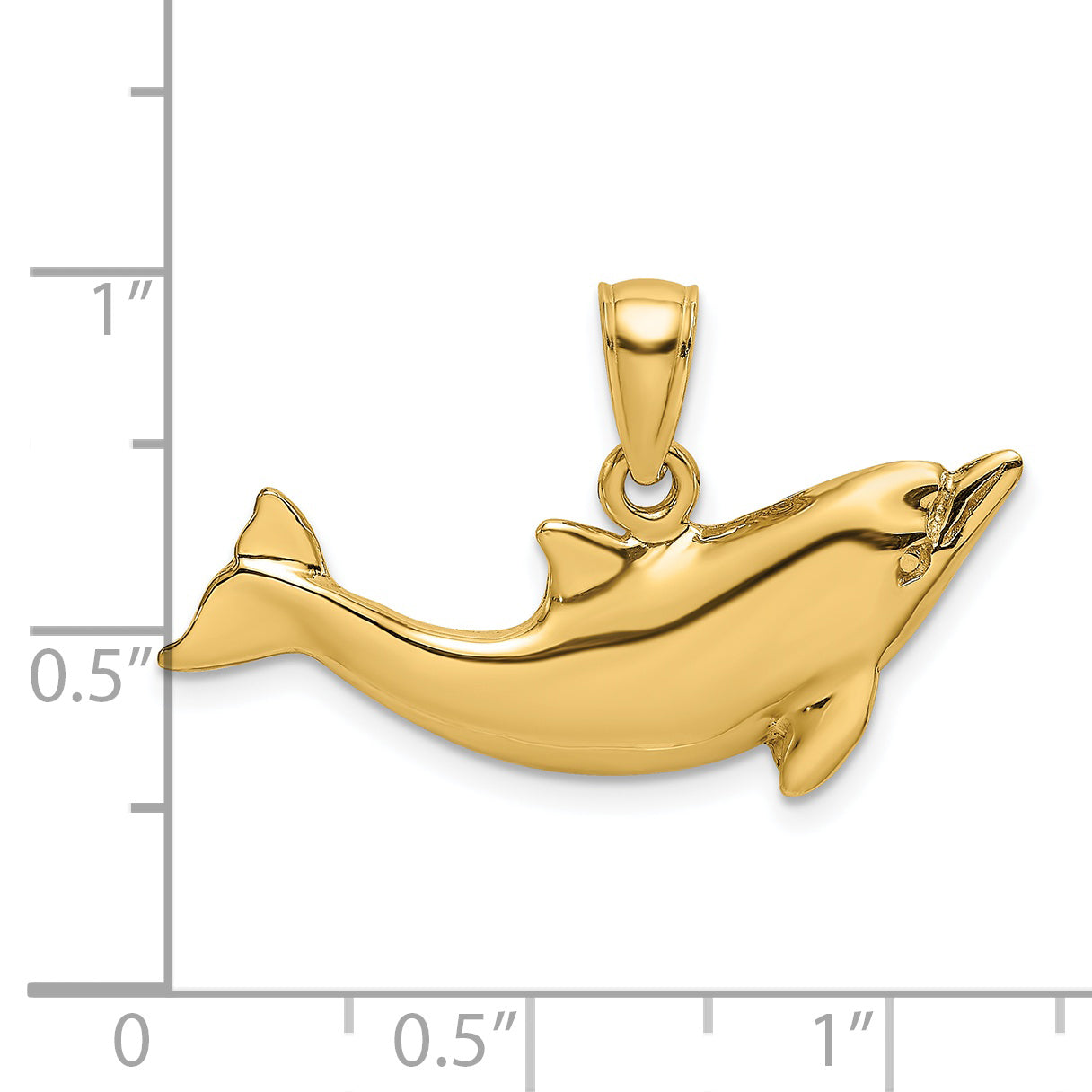 14K Polished Dolphin Charm