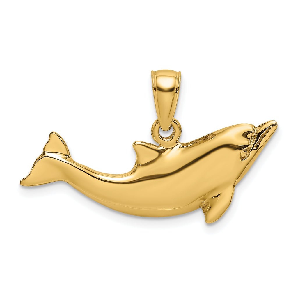 14K Polished Dolphin Charm