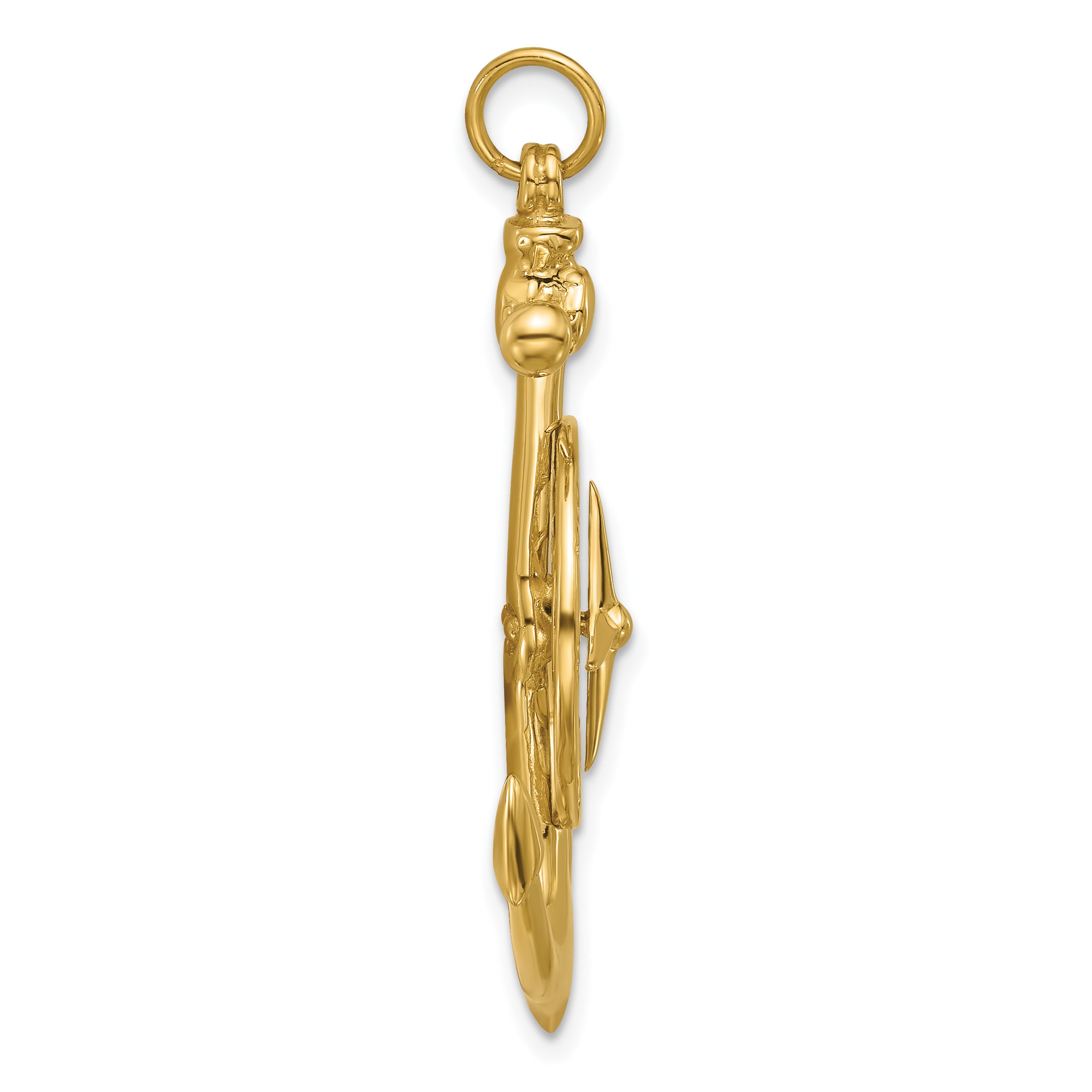 14K Large Anchor w/ Nautical Compass Charm Secondary image
