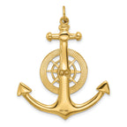 14K Large Anchor w/ Nautical Compass Charm