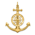 14K Large Anchor w/ Nautical Compass Charm