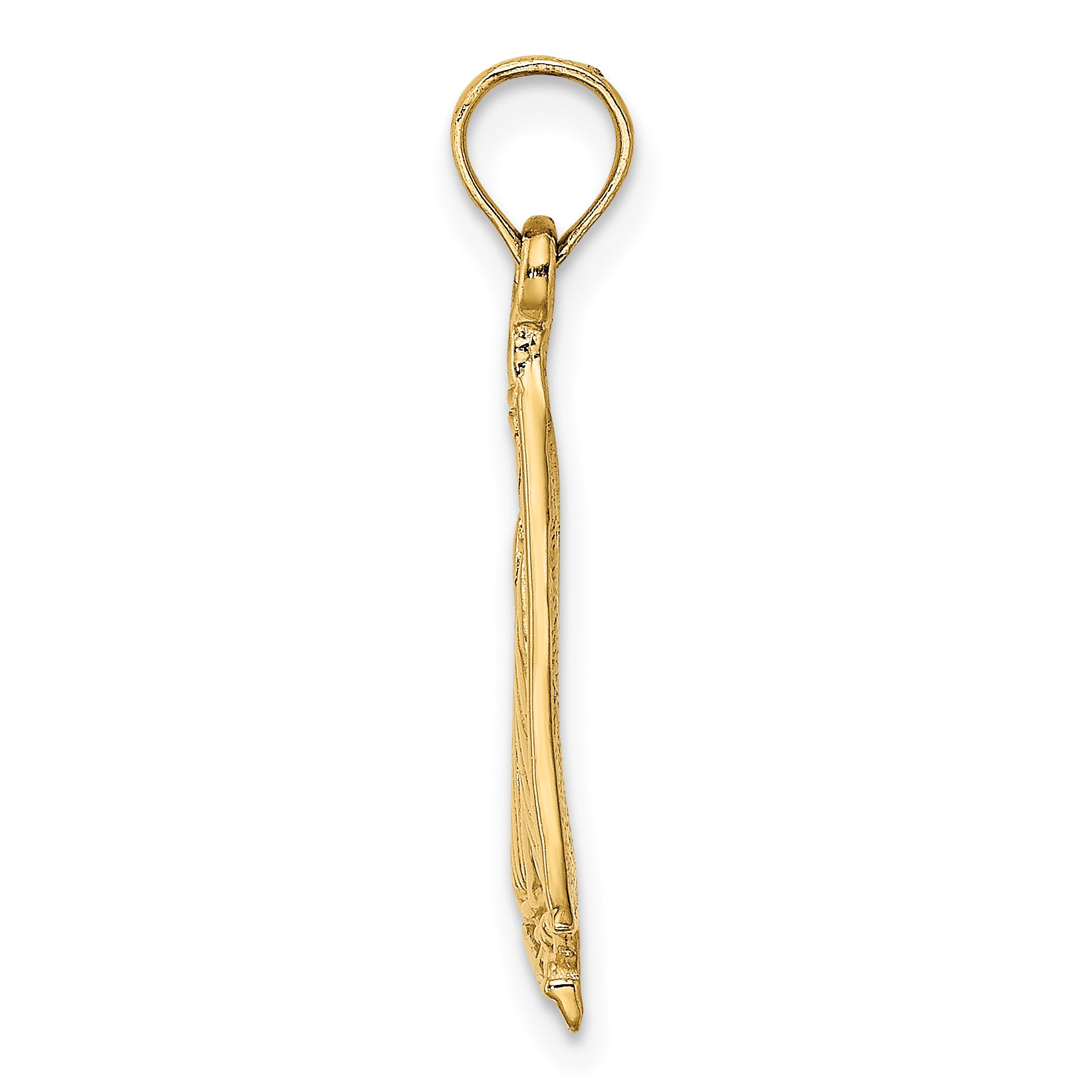 14K Polished and Textured Sailboat Charm Secondary image