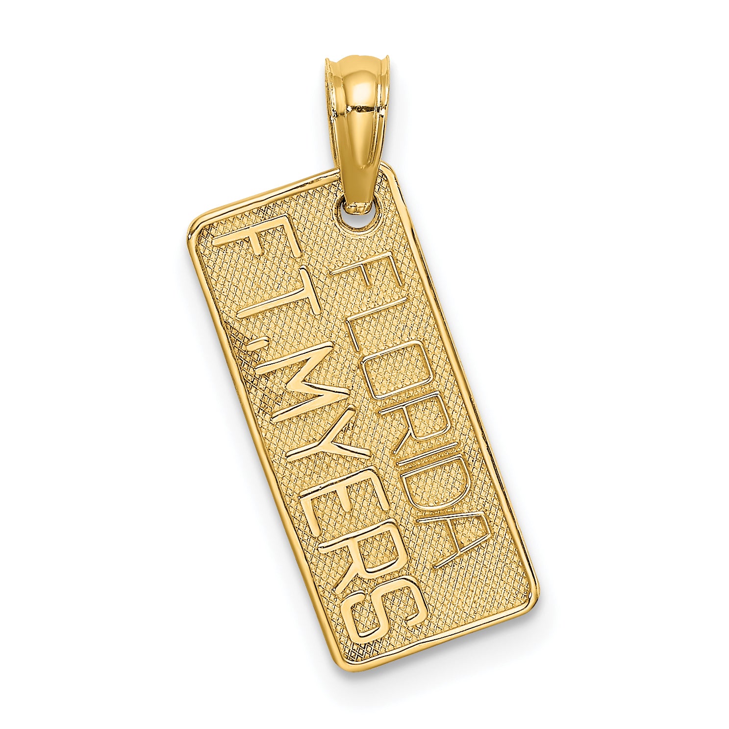 14K Textured FT. MYERS FLORIDA License Plate Charm Main image