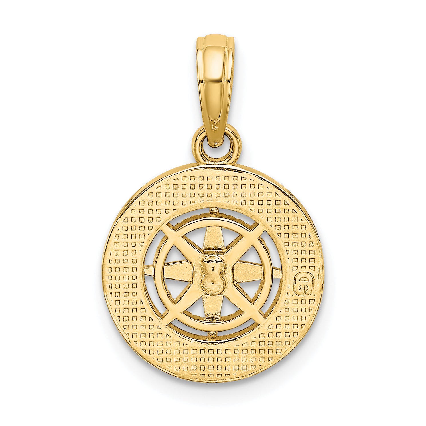 14K Mini Nautical Compass Charm