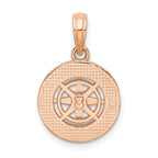 14K Rose and White Gold Mini Nautical Compass Pendant