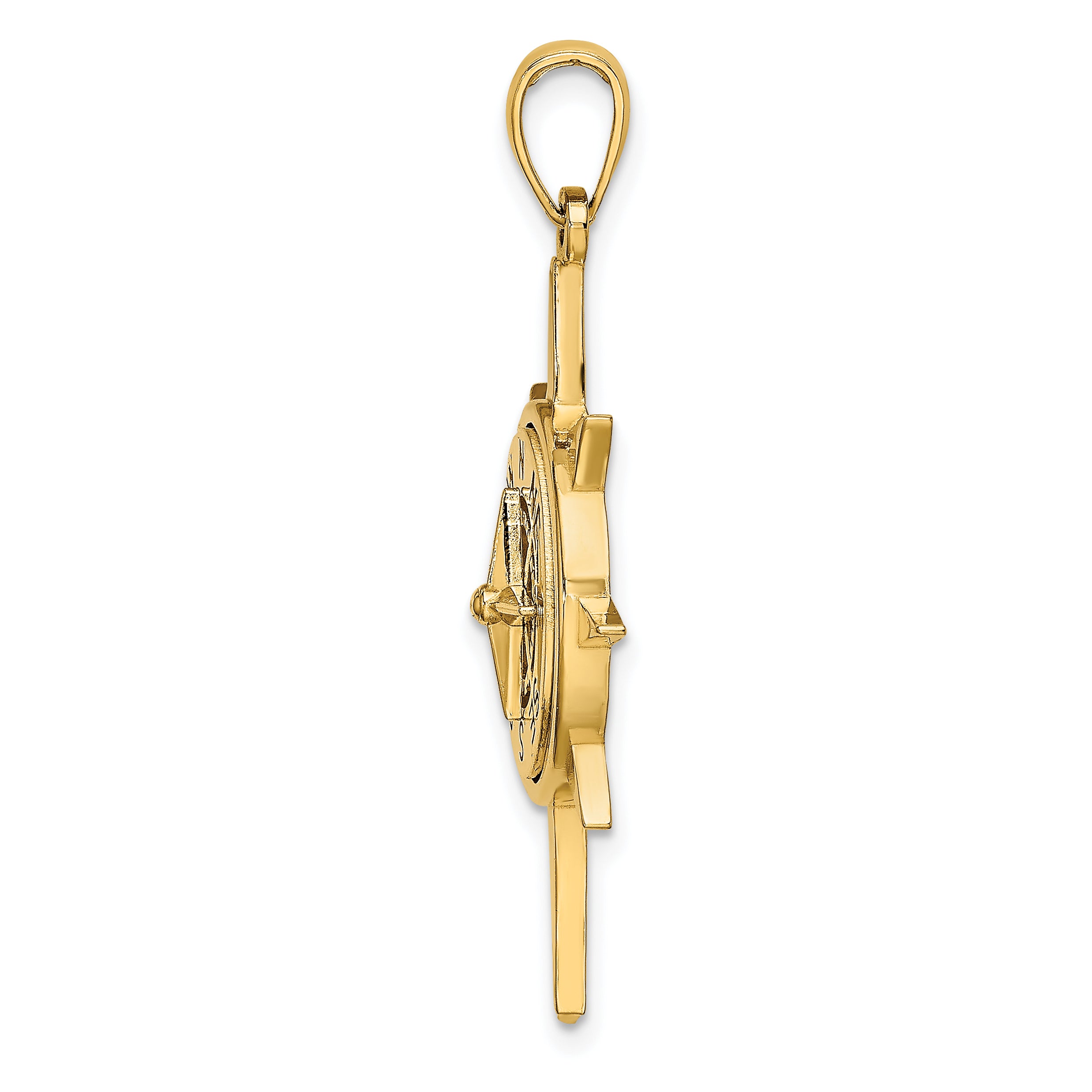14K Star Frame w/ Nautical Compass Center Charm Secondary image