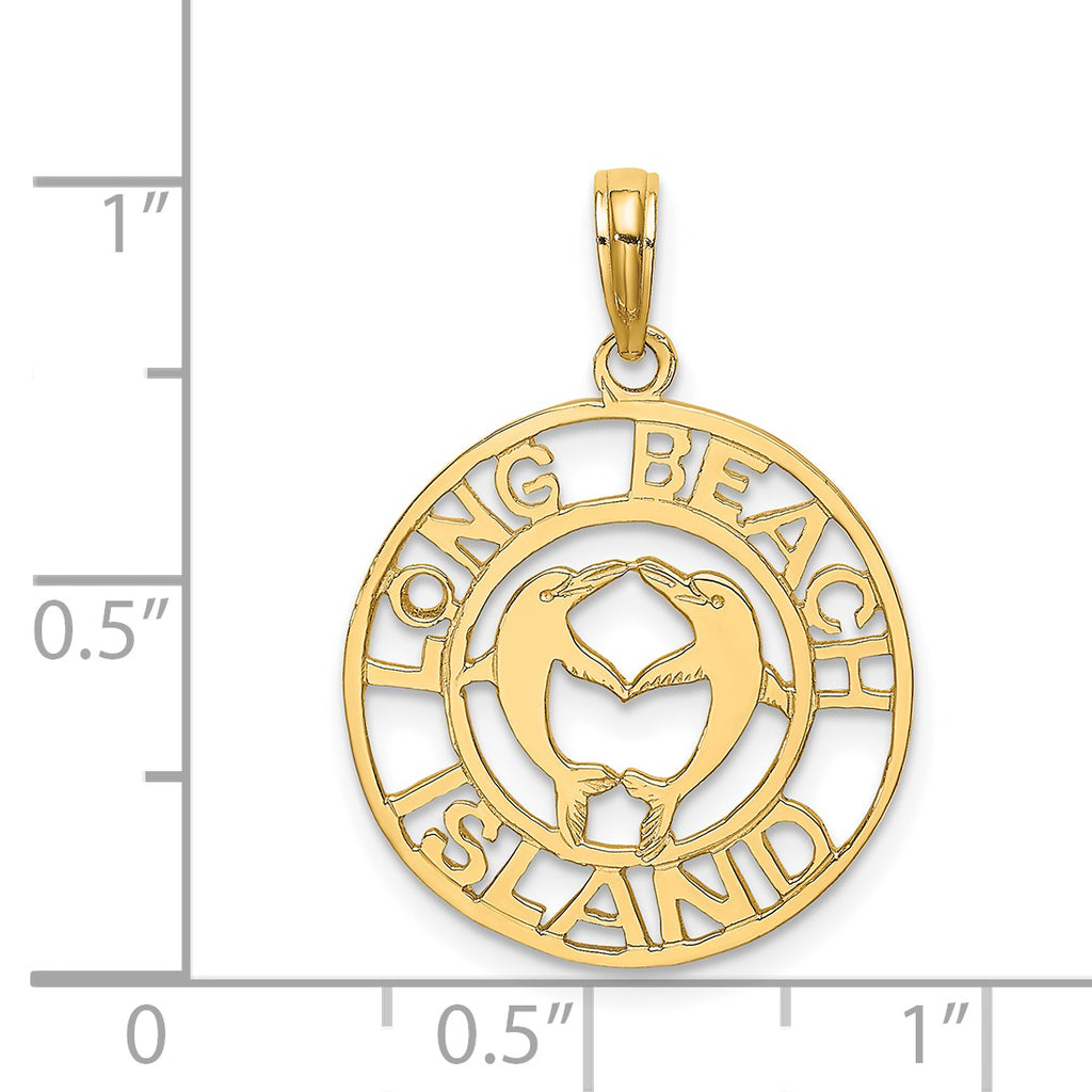 14K LONG BEACH ISLAND w/ Dolphins Charm