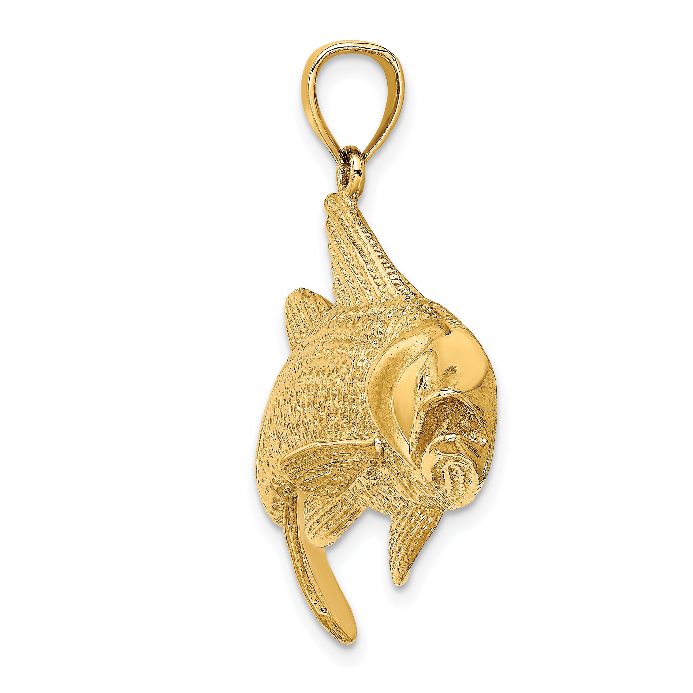 14K 2-D Textured Red Fish Charm Secondary image