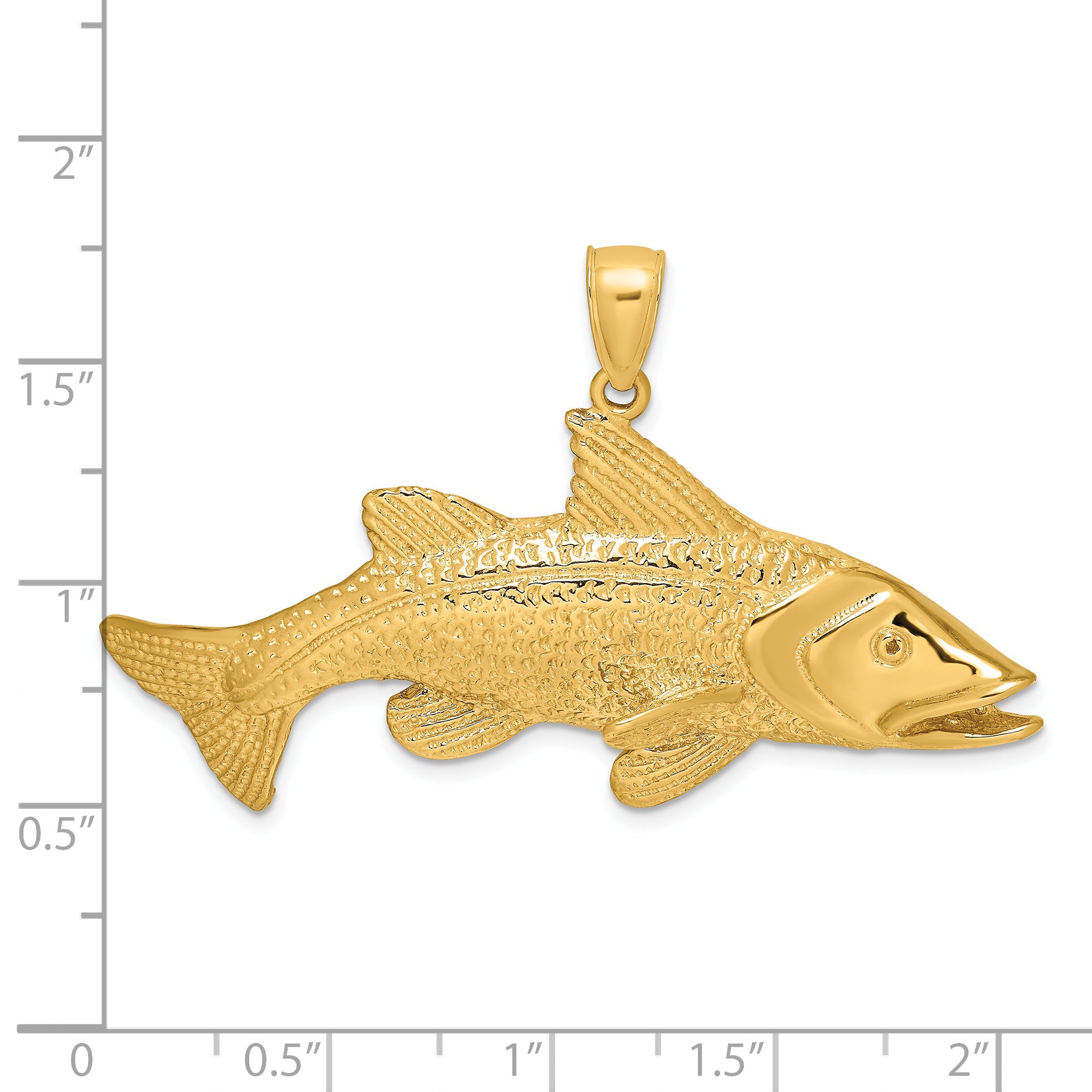 14K 2-D Textured Red Fish Charm