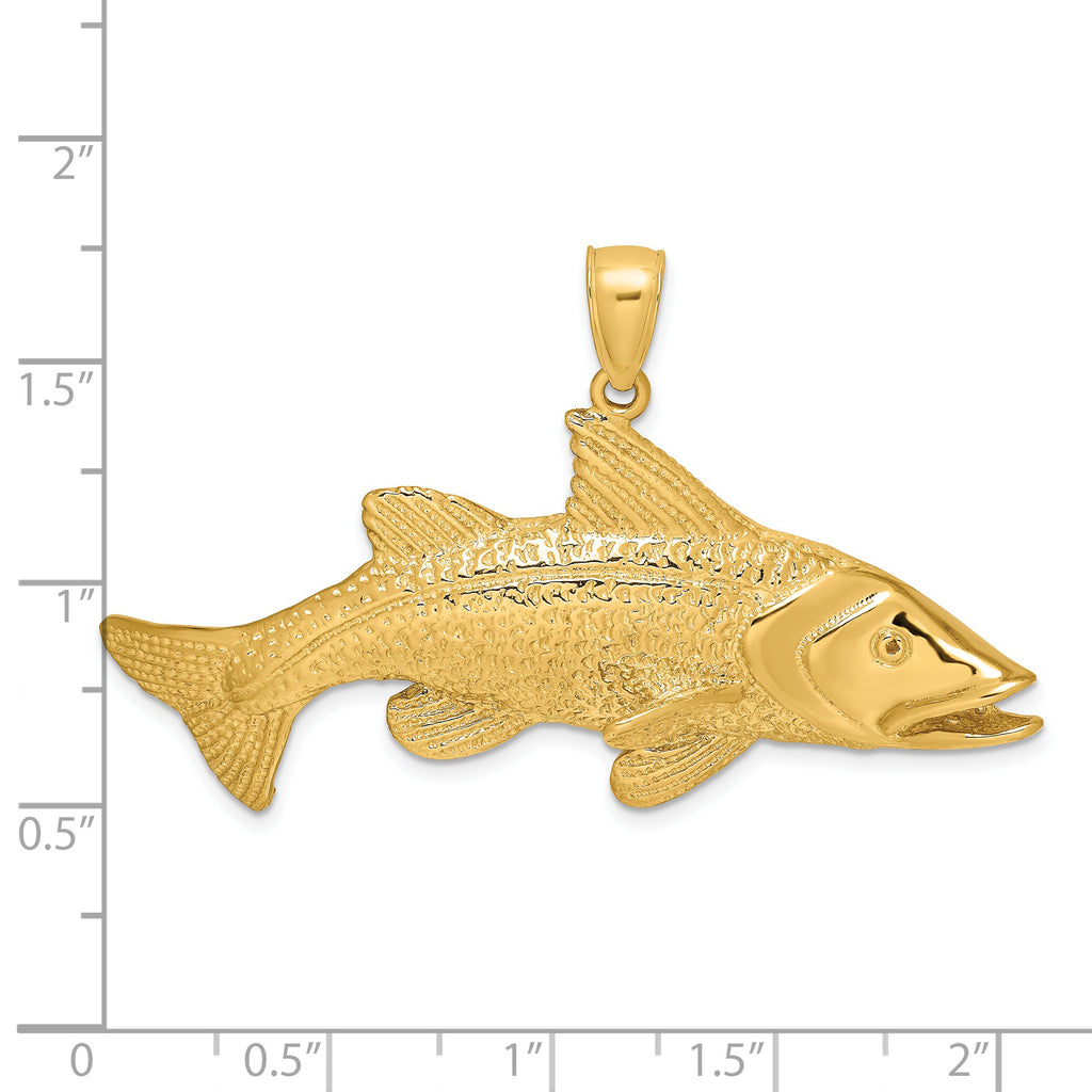 14K 2-D Textured Red Fish Charm