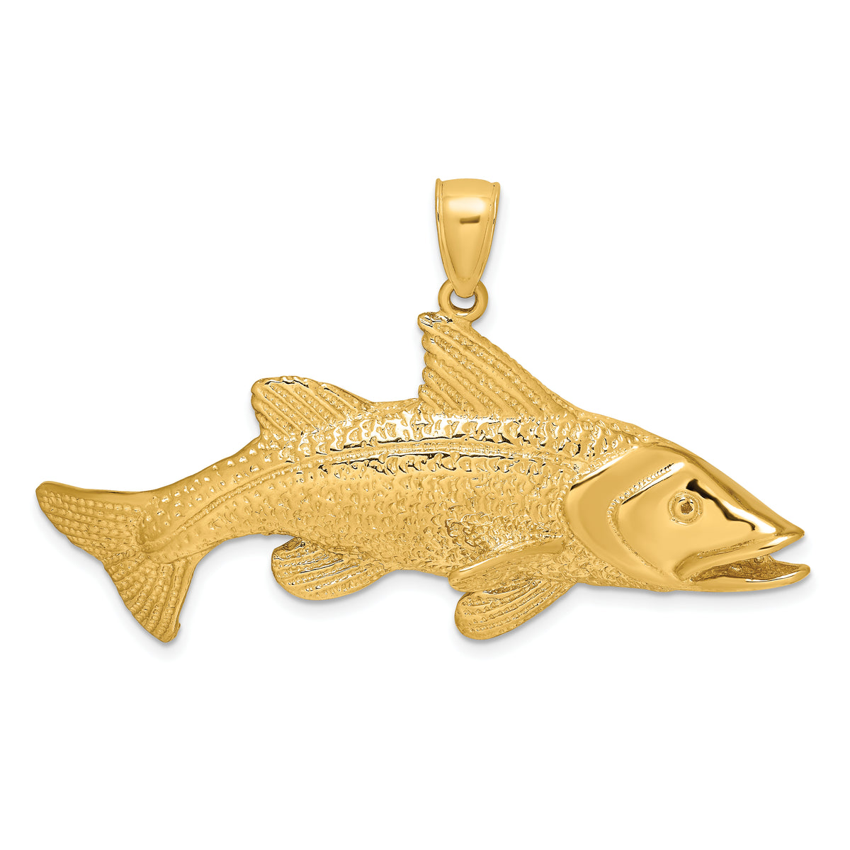 14K 2-D Textured Red Fish Charm