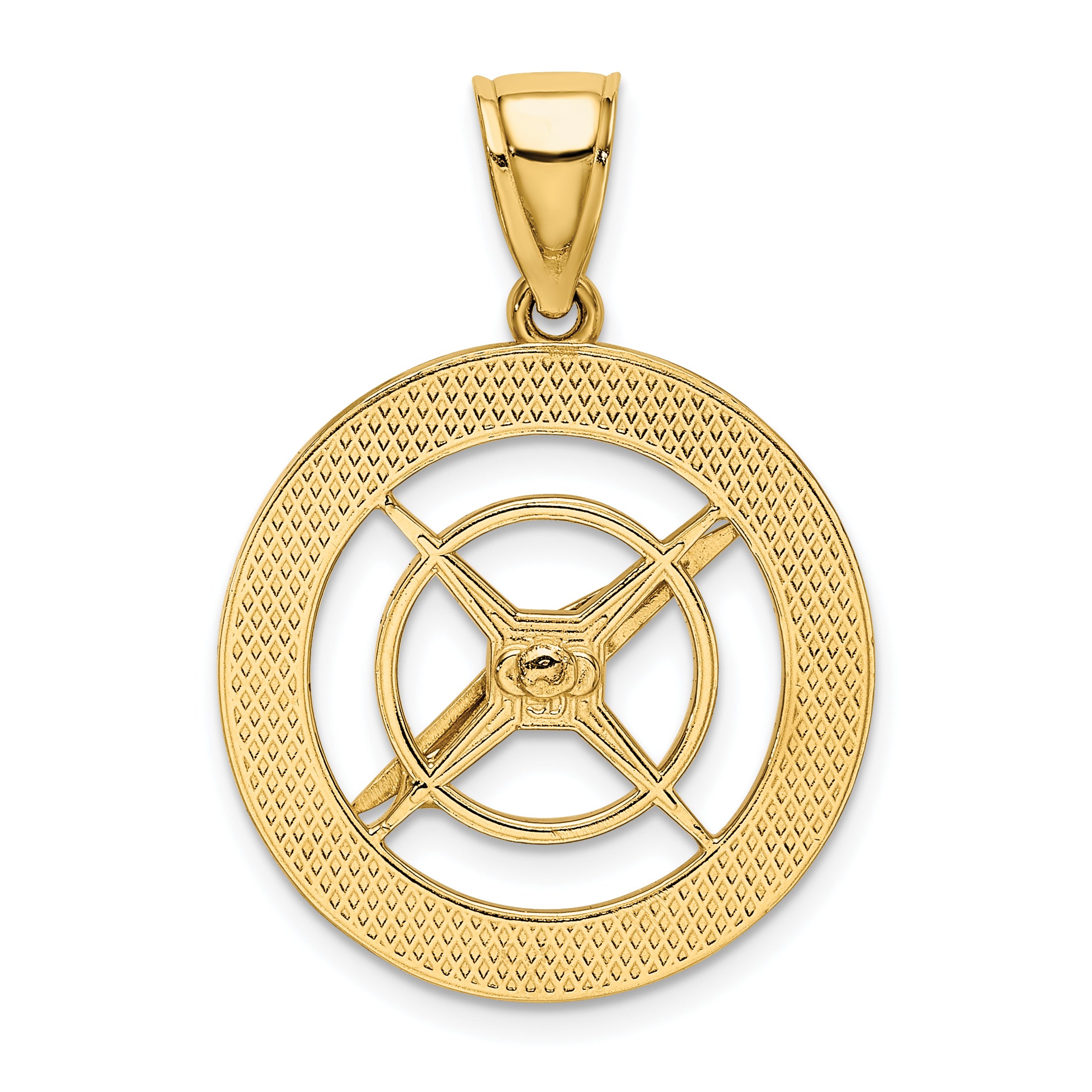 14K Nautical Compass with Moveable Needle Charm