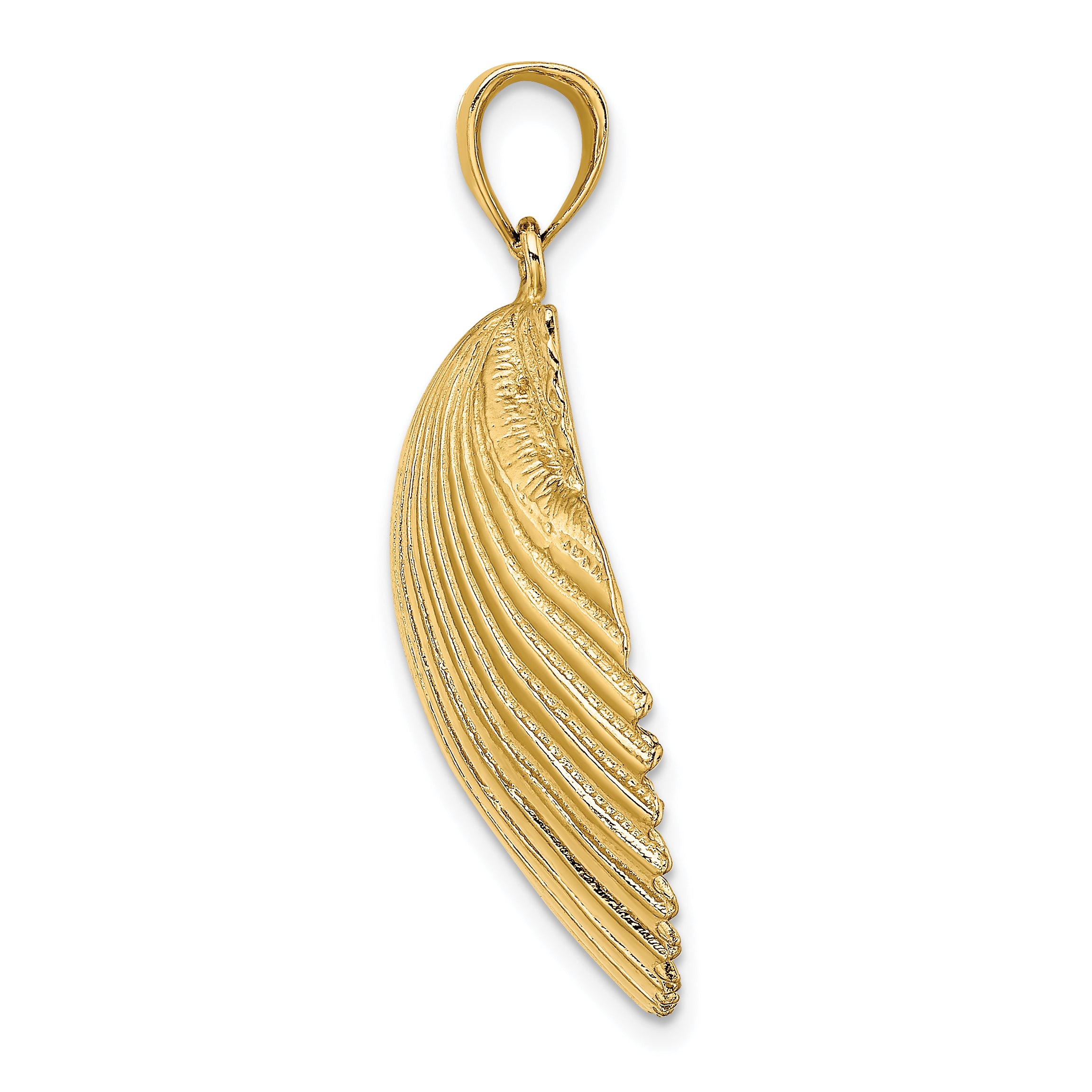 14K 3-D Textured Scallop Shell Charm Secondary image
