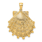 14K Lion's Paw Shell Charm