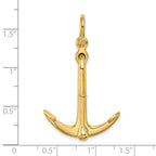 14K 3-D Polished Anchor 2 Piece and Moveable Charm