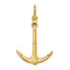 14K 3-D Polished Anchor 2 Piece and Moveable Charm