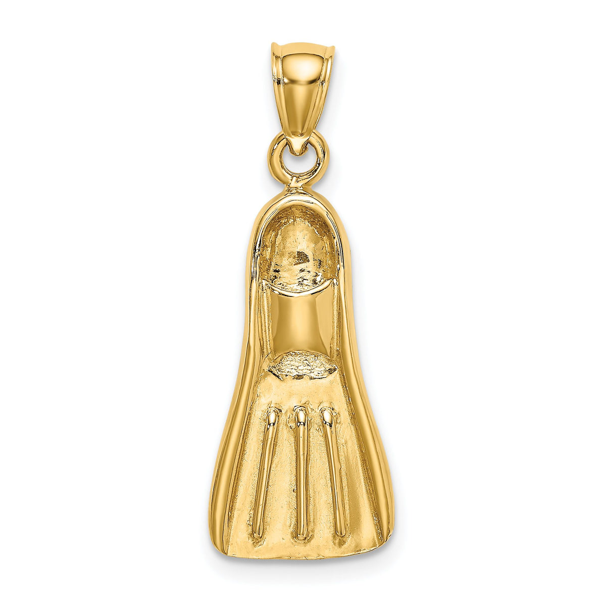 Scuba Flipper Charm in 14K Yellow Gold, 29mm - Sophia Jewelers Main image