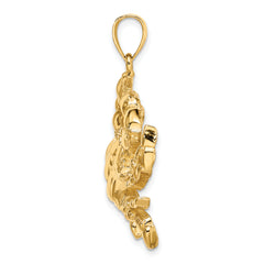 14K Blue Crab Charm