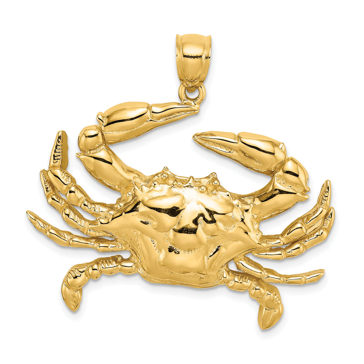 14K Blue Crab Charm