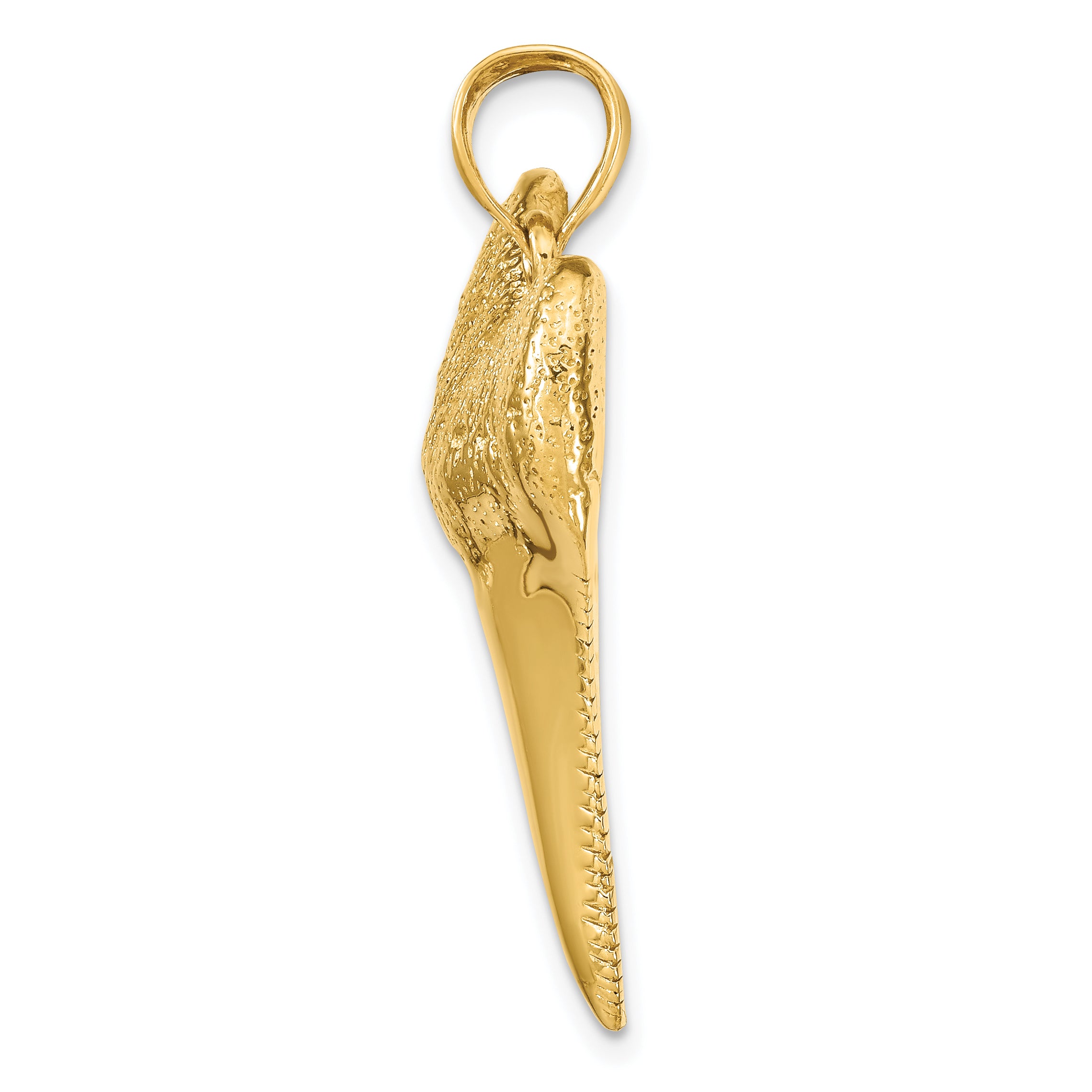 14K Solid Polished 3-D Shark Tooth Pendant Secondary image