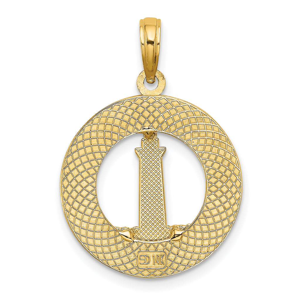 14K HILTON HEAD Lighthouse Round Charm