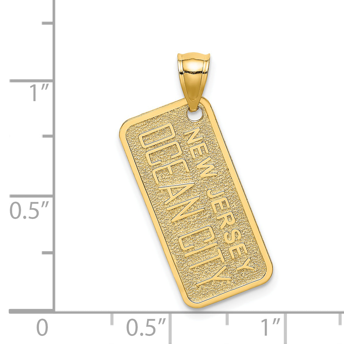 14K Textured OCEAN CITY, NJ License Plate Charm