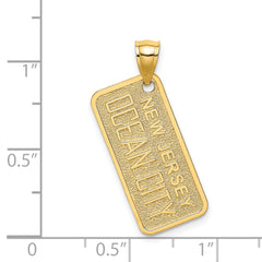 14K Textured OCEAN CITY, NJ License Plate Charm