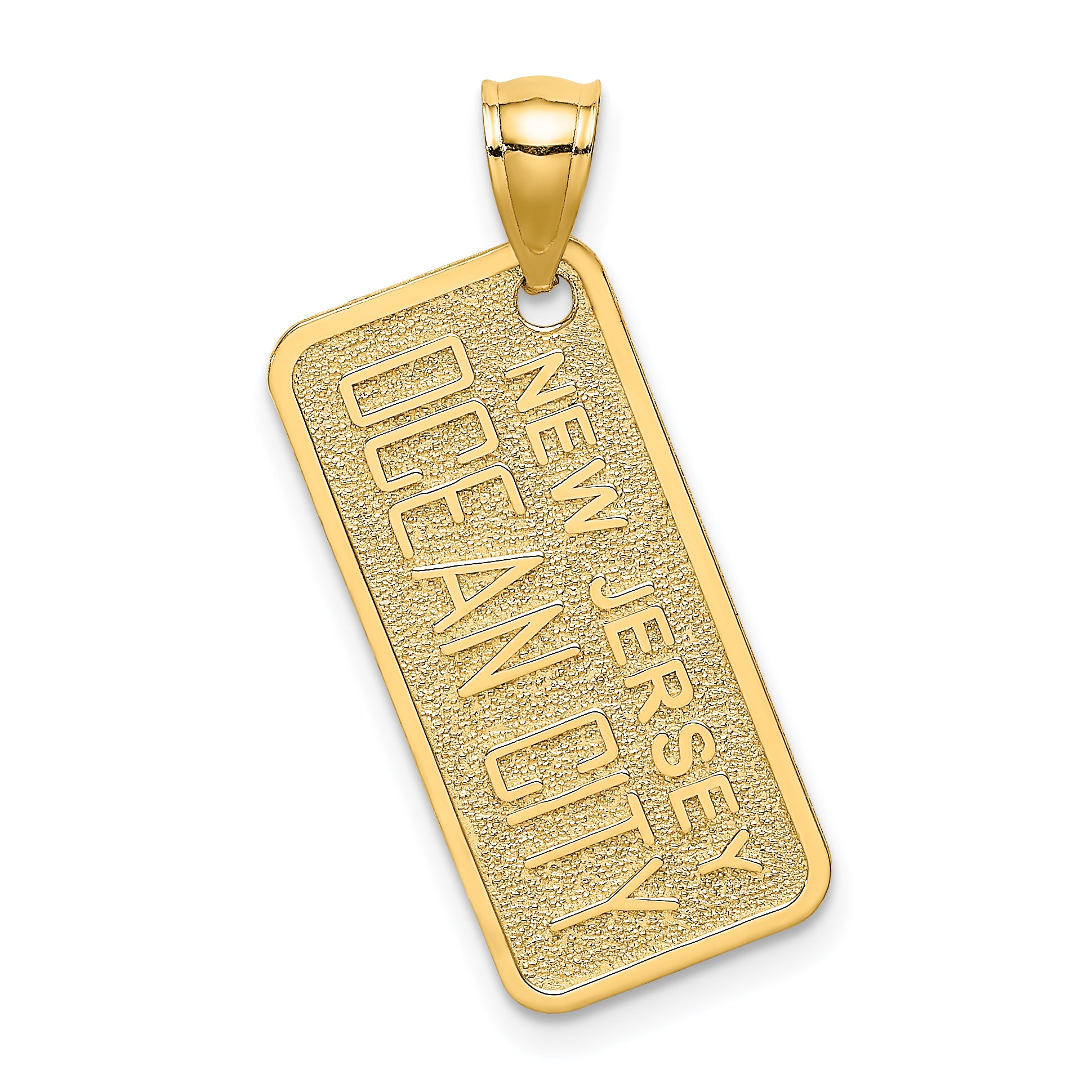 14K Textured OCEAN CITY, NJ License Plate Charm Main image