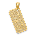 14K Textured OCEAN CITY, NJ License Plate Charm
