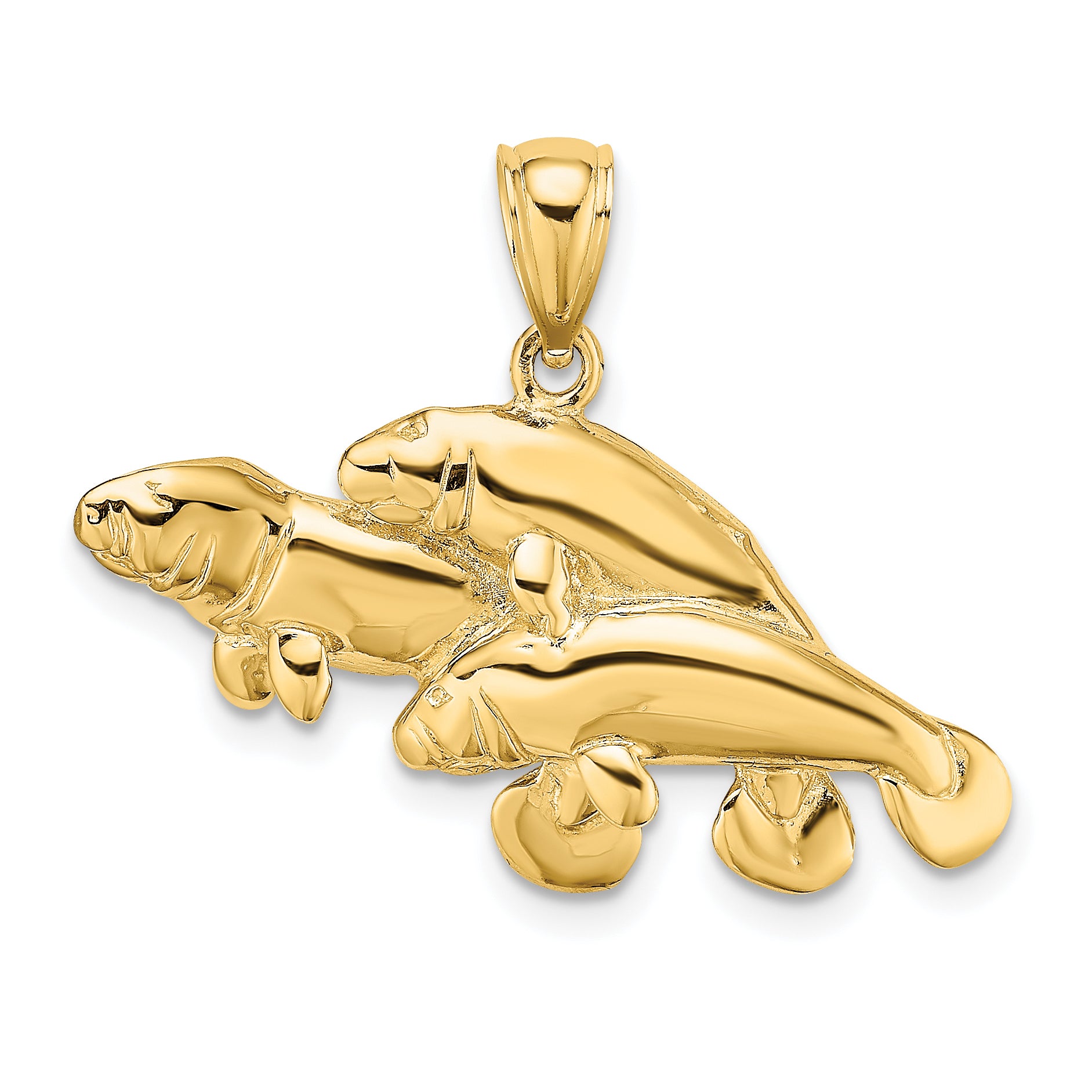 14K 2-D /Polished Three Manatees Charm Main image
