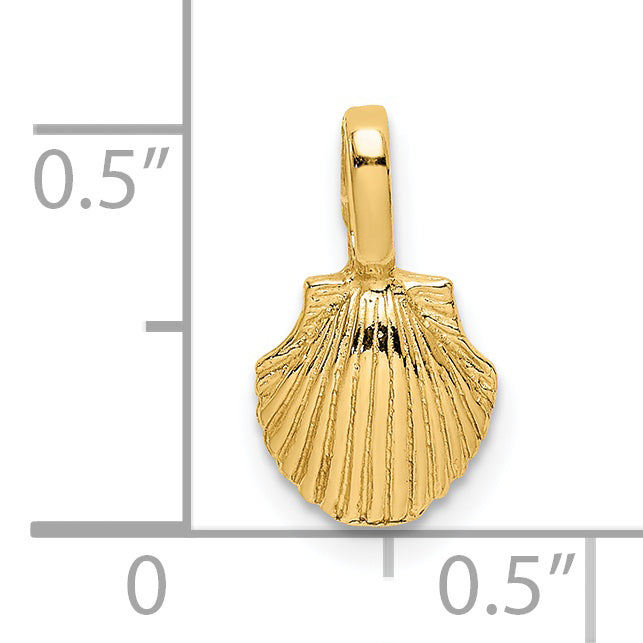 14K Mini Scallop Shell Charm