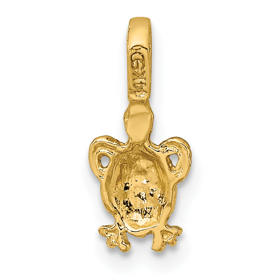 14K Mini Sea Turtle with Fixed Bail Charm