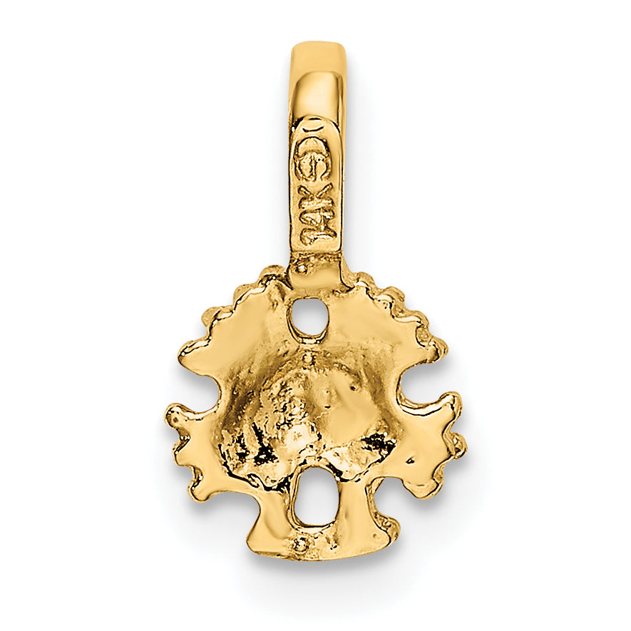 14K Mini Sand Dollar with Fixed Bail Charm