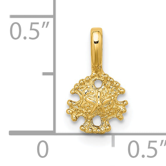 14K Mini Sand Dollar with Fixed Bail Charm